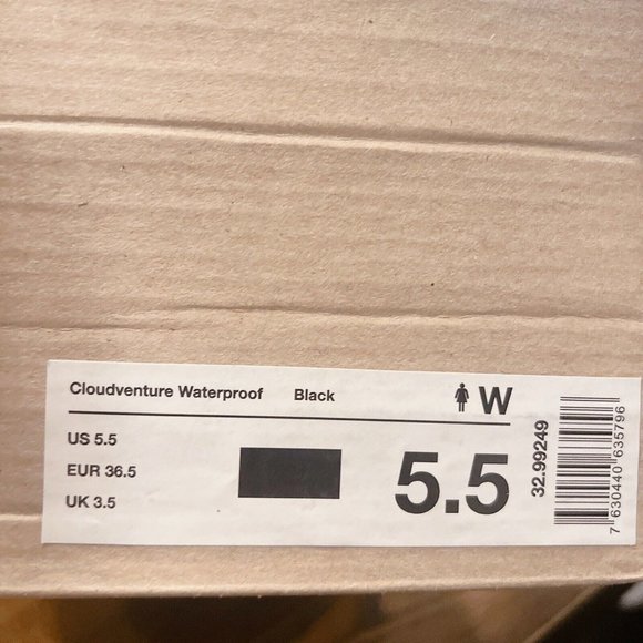 On Cloudventure Waterproof Hiking Running Shoe Black Graphite Womens US 5.5 - Picture 8 of 8